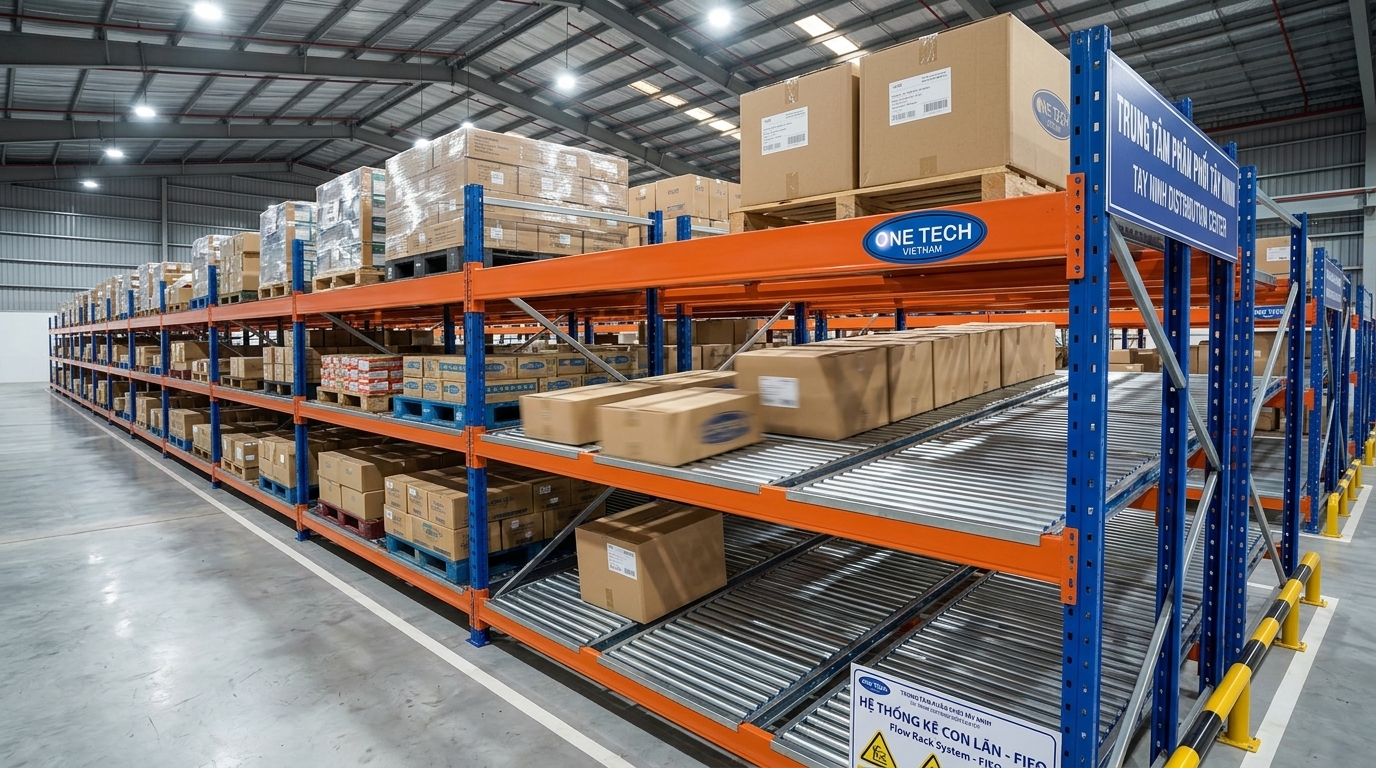 Kệ Flow racks Tây Ninh cho kho trung chuyển hàng hóa Kệ Flow racks Tây Ninh cho kho trung chuyển hàng hóa