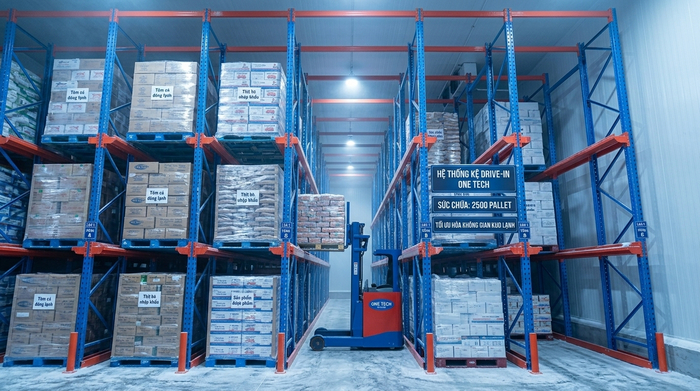 Kệ kho lạnh Drive-In tối ưu mật độ lưu trữ pallet cho kho lạnh Tây Ninh