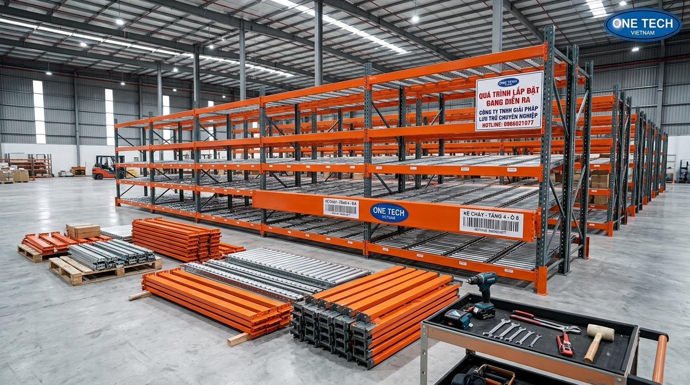 Lắp đặt kệ Flow rack tại Tây Ninh Lắp đặt kệ Flow rack tại Tây Ninh cho kho công nghiệp