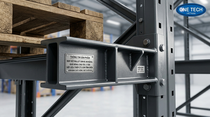 Ray đỡ pallet của kệ drive in tải trọng nặng