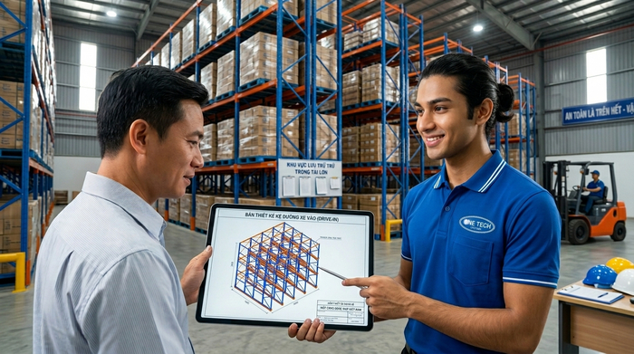 Tư vấn thiết kế kệ drive in Tây Ninh bởi OneTech