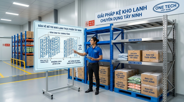 Tư vấn thiết kế lắp đặt kệ kho lạnh Tây Ninh bởi Kệ kho hàng Tây Ninh OneTech