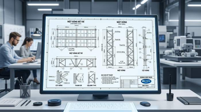 Thiết kế kệ Double Deep theo tiêu chuẩn công nghiệp Bản vẽ thiết kế kệ Double Deep theo tiêu chuẩn công nghiệp