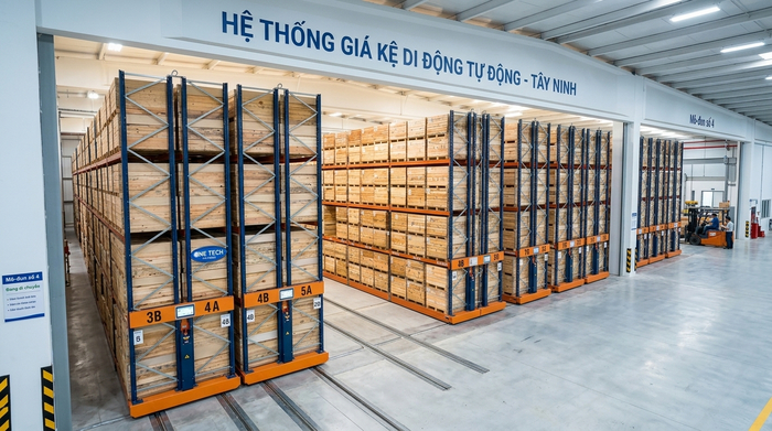 Hệ thống kệ di động tự động Tây Ninh Hệ thống kệ di động tự động trong kho hàng hiện đại tại Tây Ninh