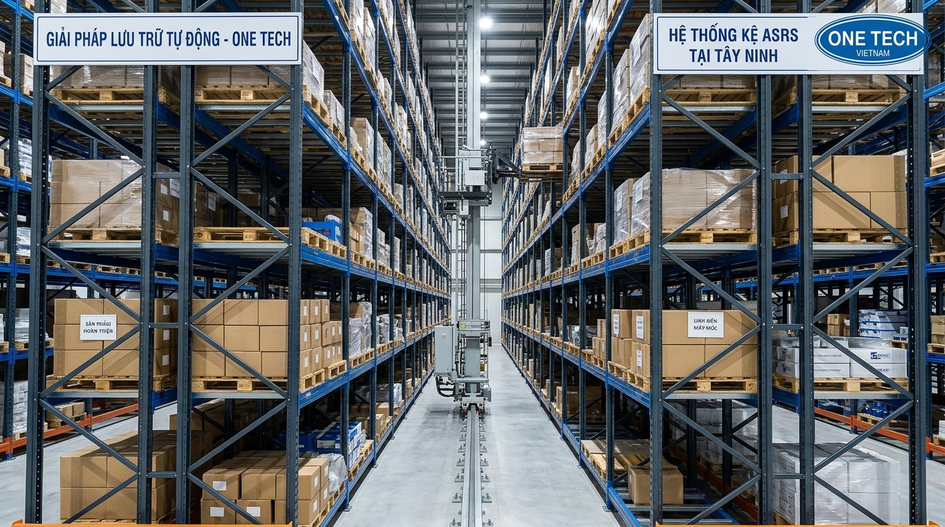 Kệ lưu trữ tự động ASRS tối ưu không gian kho Kệ lưu trữ tự động ASRS giúp tối ưu diện tích kho tại Tây Ninh