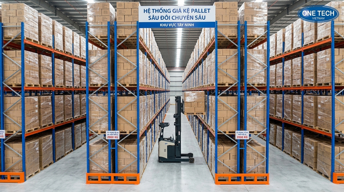 Kệ pallet Double Deep cho kho Tây Ninh Kệ pallet Double Deep trong kho hàng tại Tây Ninh