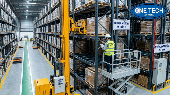 Kiểm tra an toàn kệ và Stacker Crane trong kho Tây Ninh