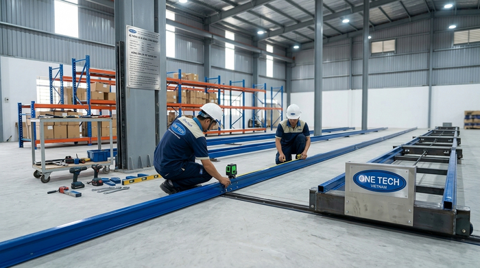 Lắp đặt ray kệ di động tại kho Lắp đặt ray kệ di động tại kho hàng Tây Ninh