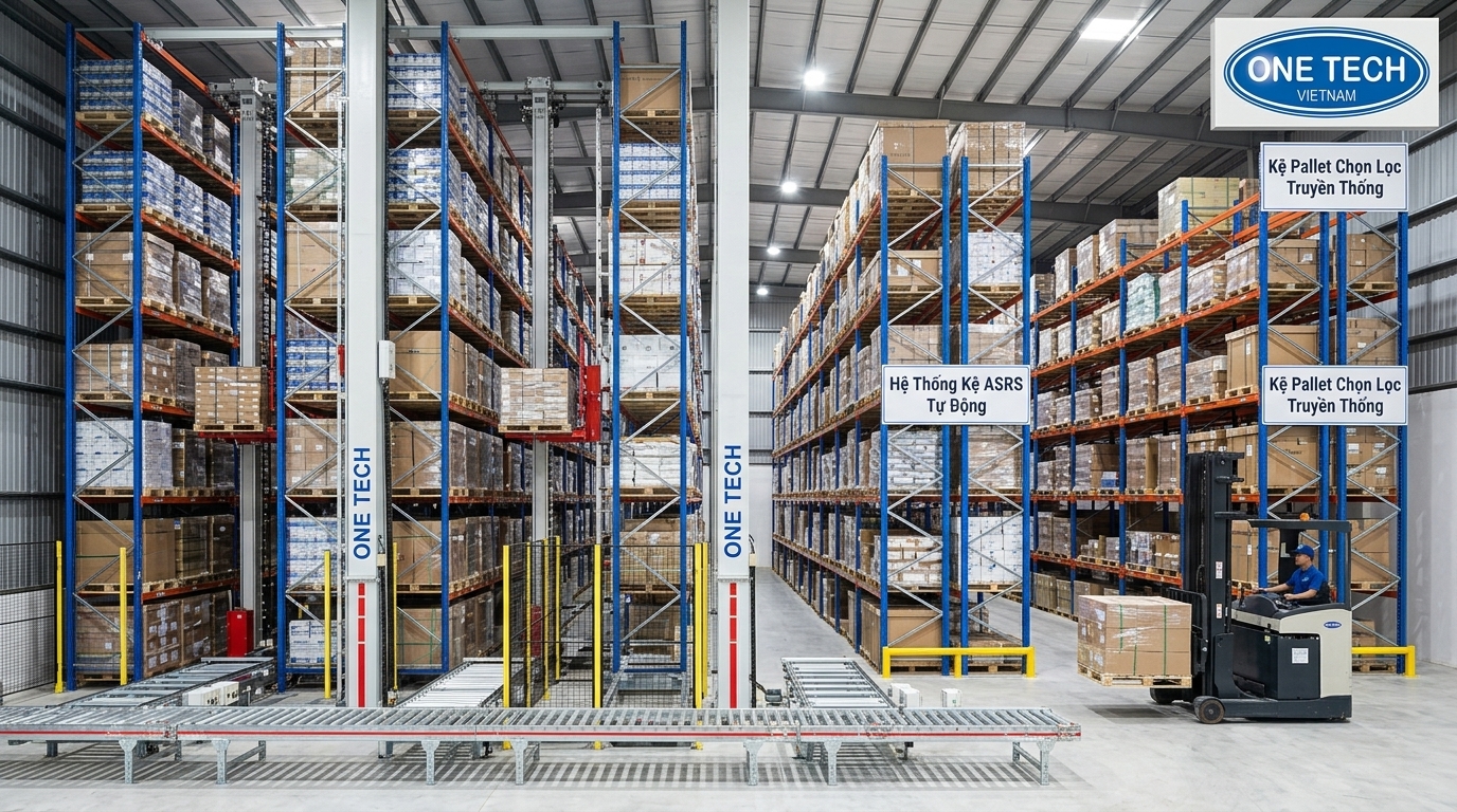 Bảng so sánh kệ kho ASRS và kệ kho truyền thống So sánh Kệ kho ASRS Tây Ninh và kệ kho truyền thống