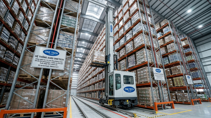 Hệ thống Stacker-Crane Tây Ninh trong kho cao tầng ASRS