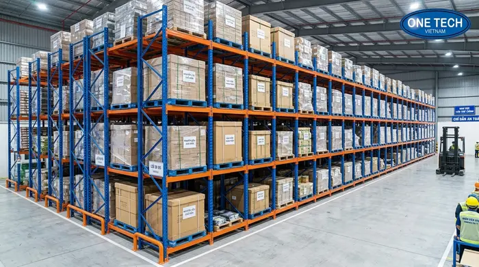 Kệ đẩy lùi cho kho Mộc Bài Tây Ninh Ứng dụng kệ đẩy lùi cho kho trung chuyển gần cửa khẩu Mộc Bài Tây Ninh