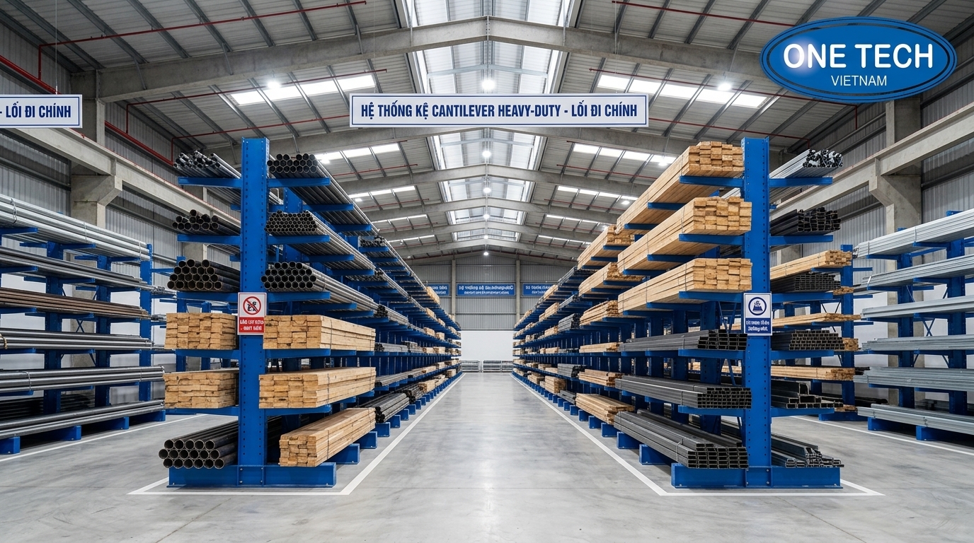 Ứng dụng kệ tay đỡ Tây Ninh trong kho vật tư và logistics