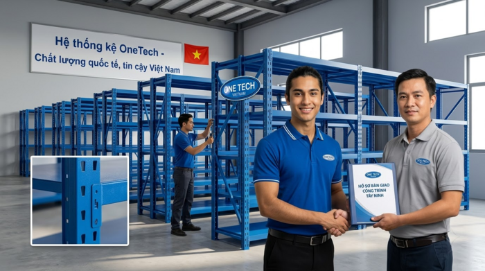 Bàn giao hệ kệ kho linh kiện điện tử sau lắp đặt Bàn giao kệ kho linh kiện điện tử sau khi lắp đặt tại Tây Ninh