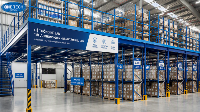 Kệ sàn Mezzanine giúp tăng diện tích kho dược phẩm tại Tây Ninh