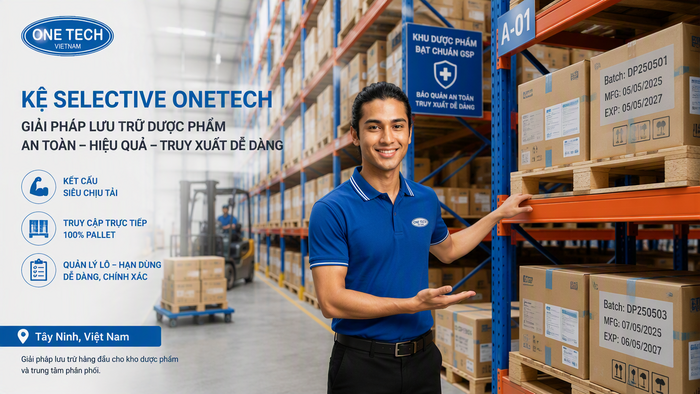 Kệ Selective cho kho pallet dược phẩm tại Tây Ninh