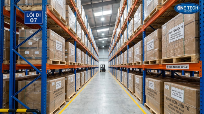Kệ selective cho kho pallet linh kiện điện tử Kệ selective lưu trữ pallet linh kiện điện tử tại Tây Ninh