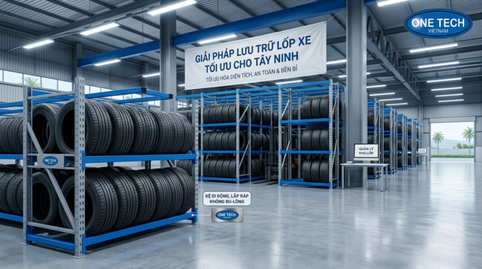 Kệ xếp chồng để lốp xe tiết kiệm diện tích tại Tây Ninh