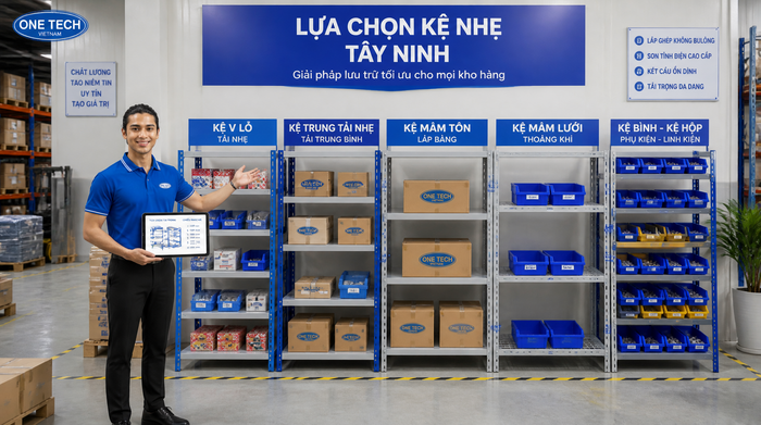 Kinh nghiệm chọn kệ tải trọng nhẹ Tây Ninh theo tải trọng kích thước và mặt bằng kho
