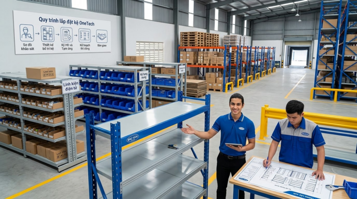 Quy trình triển khai kệ kho linh kiện điện tử Tây Ninh Quy trình lắp đặt kệ kho linh kiện điện tử Tây Ninh
