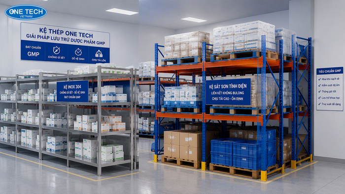 Thiết kế hệ thống lưu trữ thuốc theo chuẩn GMP trong kho dược phẩm