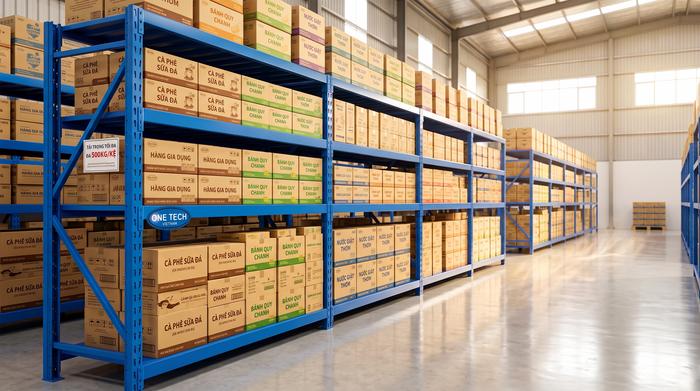 Kệ chịu nhiệt cao dùng trong kho FMCG tại Tây Ninh