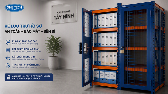 Kệ lưu trữ giấy tờ có khóa cho chứng từ bảo mật tại Tây Ninh