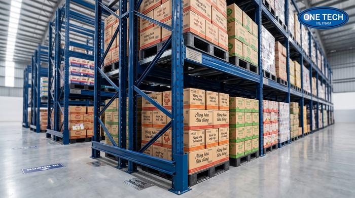 Kệ tải trọng nặng cho kho pallet FMCG Tây Ninh