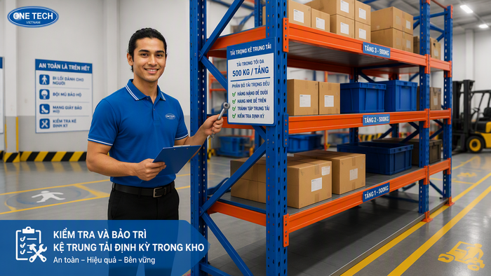 Kiểm tra bảo trì kệ trung tải định kỳ Kiểm tra và bảo trì kệ trung tải định kỳ trong kho