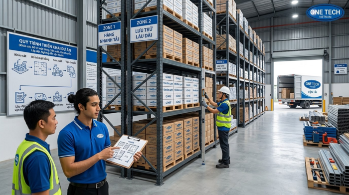 Lắp đặt và bàn giao kệ kho thủy hải sản tại Tây Ninh